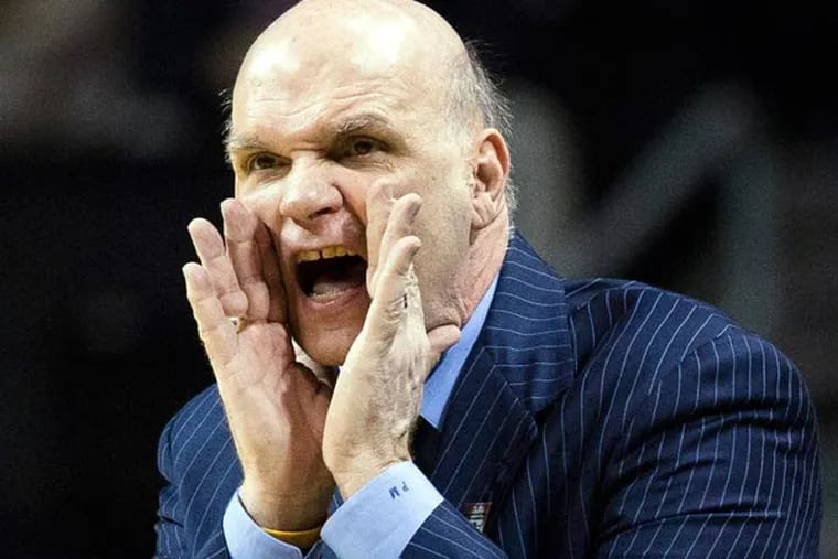 Phil Martelli shouts to his players during the second half of an NCAA college basketball game agianst VCU at the Atlantic 10 Conference tournament, Friday, March 15, 2013, in New York. VCU won 82-79. (John Minchillo/AP file)
