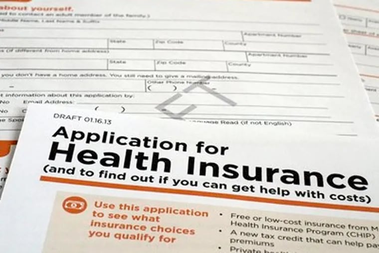 A draft copy of the 21-page of a Health and Human Services Department form proposed for use to apply for low-cost insurance from Medicaid or the Children's Health Insurance Program. (AP Photo/J. David Ake)