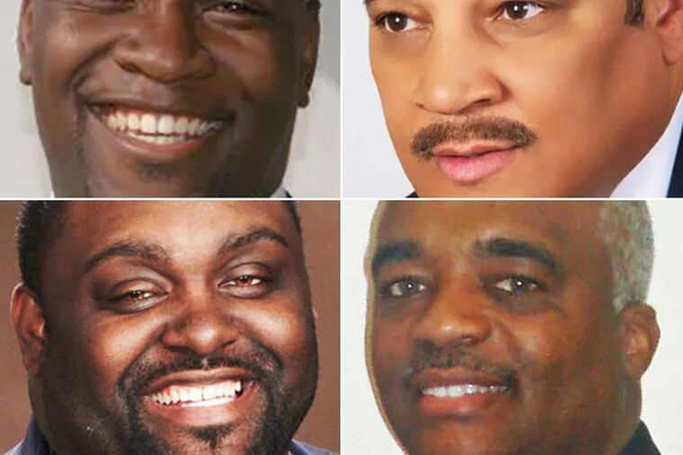 The Camden Mayoral candidates: (clockwise from top left) Independent Clyde Cook, Independent Amir Khan, Independent Brian Coleman and Republican Arnold Davis