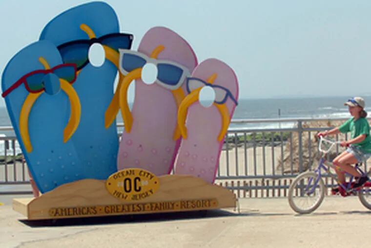 AAA predicts fewer people than last year will travel over Memorial Day weekend nationally, which would be the first decline in six years. But for some, the outlook at the Shore is eternally bright. Above, Hannah Puring, 10, pedals the Ocean City boardwalk.