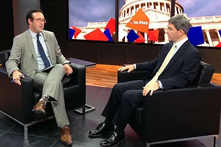 On the streaming-video site PostTV.com, Chris Cillizza, host of &quot;In Play,&quot; speaks with Va. Attorney General Kenneth Cuccinelli, who is running for governor. (Casey Capachi/Washington Post)
