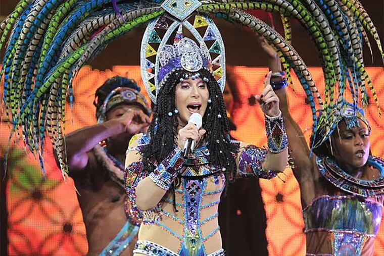 Costumed Cher, who performed Monday at Wells Fargo. (Harry Scull Jr./Buffalo (N.Y.) News)