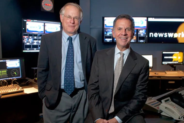 WHYY executives Bill Marrazzo (right), president and CEO, and Chris Satullo, vice president of news and civic dialogue, will be working with NBC 10. Satullo formerly was The Inquirer’s editorial page editor. (Ed Hille / Staff Photographer)