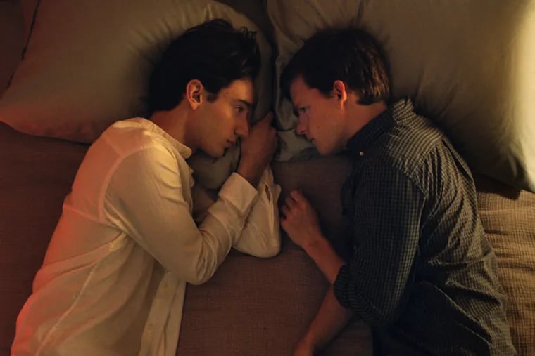 This image released by Focus Features shows Theodore Pellerin, left, and Lucas Hedges in a scene from "Boy Erased."