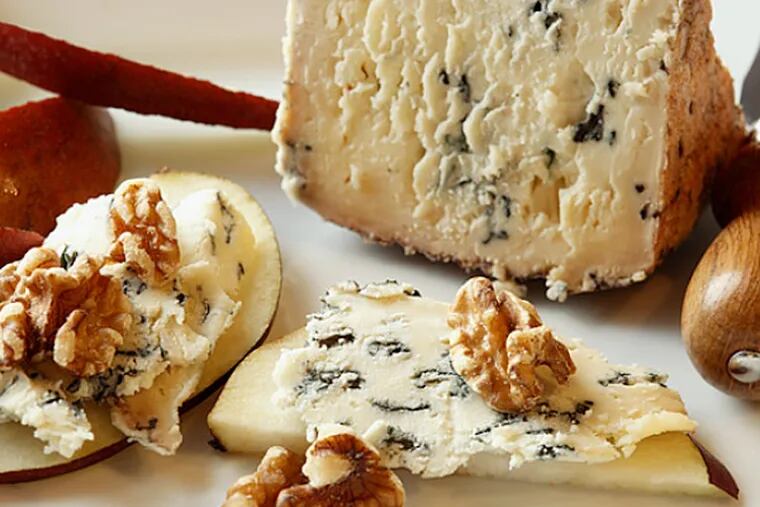 The Crema de Blue cow milk cheese of Valley Shepherd Creamery is a spicy, creamy, full flavored aged blue.