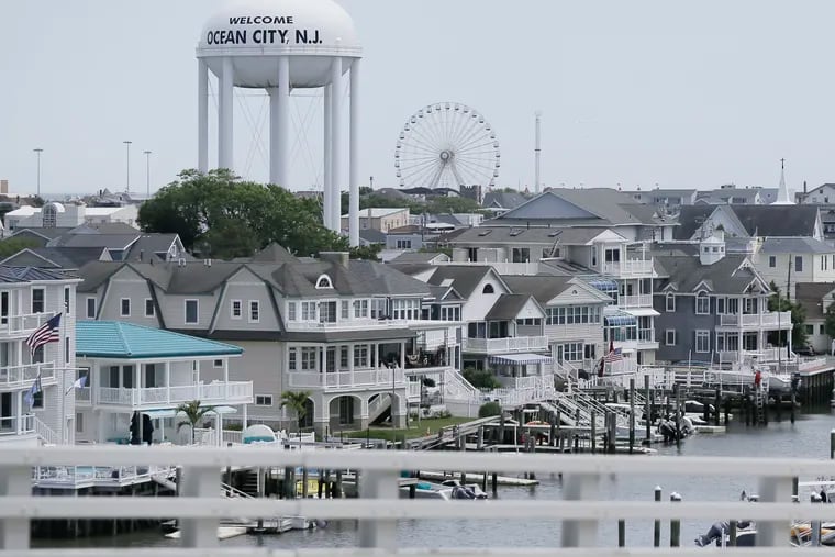 A view of the Ocean City water tower and the Ferris wheel at Gillian’s Wonderland Pier from the Ninth Street Bridge on June 15, 2019.
