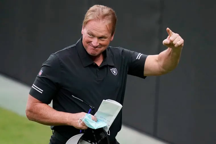 Disgraced former Raiders head coach Jon Gruden is out of the league after his resignation following the emergence of racist, sexist, and homophobic emails.