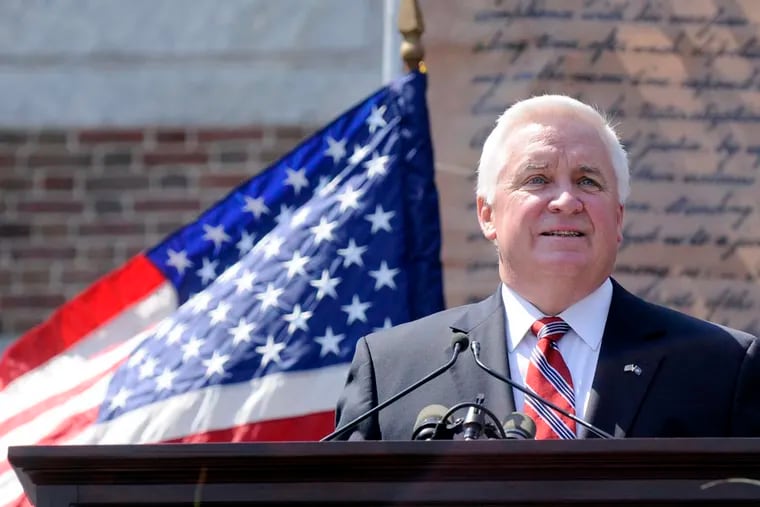 Pennsylvania Governor Tom Corbett speaks during the Celebration of Freedom Ceremony in front of Independence Hall July 4, 2012. (Tom Gralish / Staff Photographer)