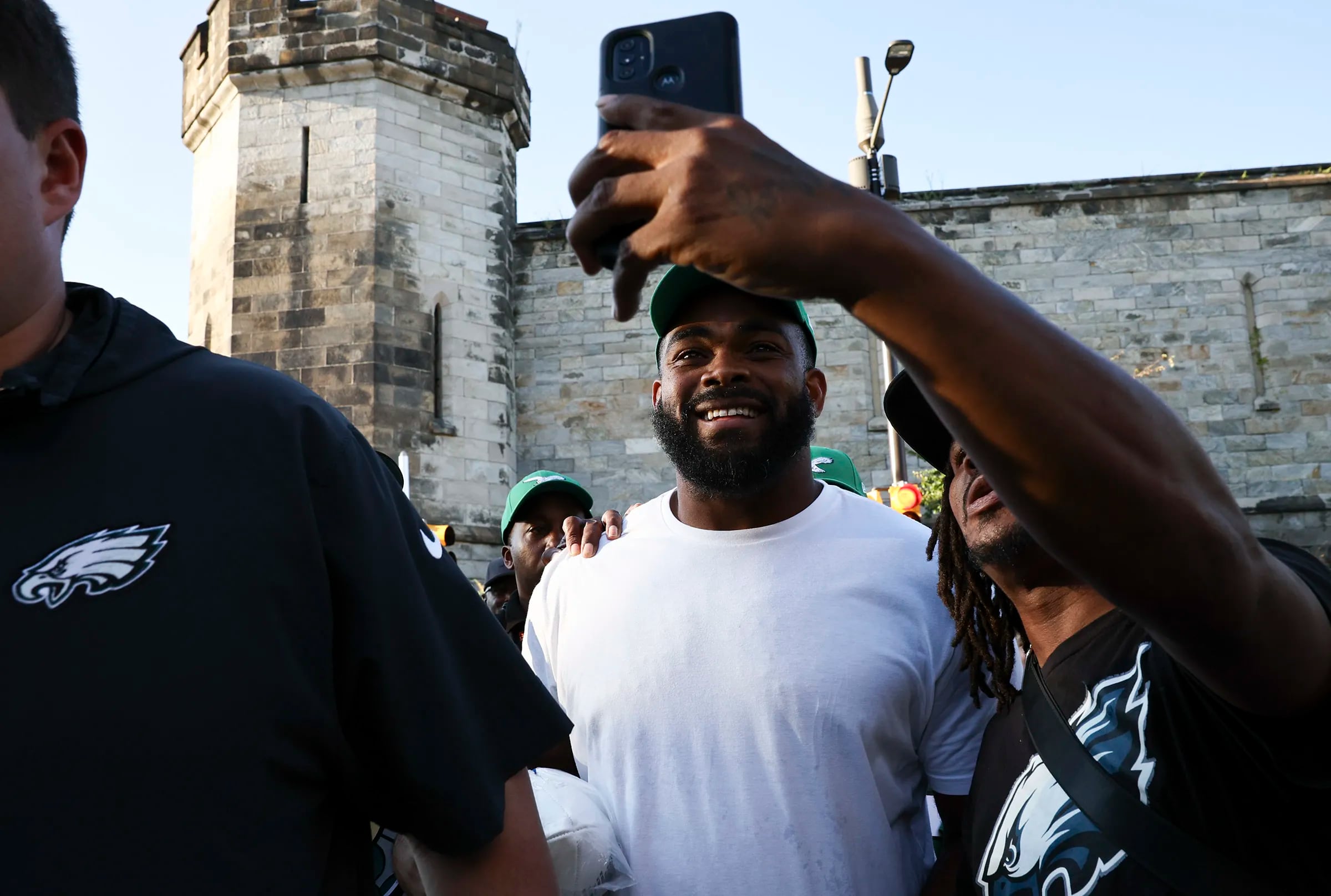 Brandon Graham during the Eagles Kelly Green Block Party last week.
