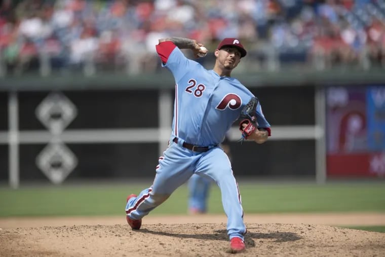Vince Velasquez’s Thursday started off rough, but he got back on track and managed 12 strikeouts in the final game of a four-game sweep of the San Francisco Giants.