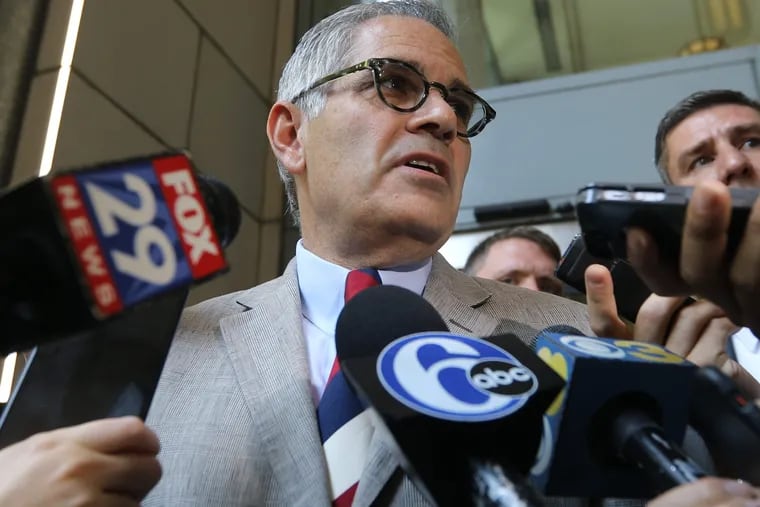 Philadelphia District Attorney Larry Krasner, whose decision not to  pursue a first-degree-murder charge in the stabbing death of Sean Schellenger near Rittenhouse Square has stirred controversy.