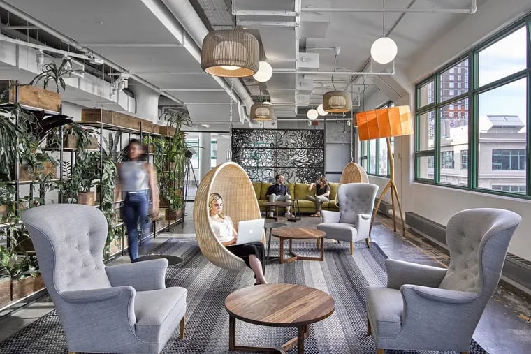 You can take some of the techniques used during Etsy's renovation of its headquarters in New York and apply them to your own space: hanging wicker chairs, a meditation room, and vertical gardens.