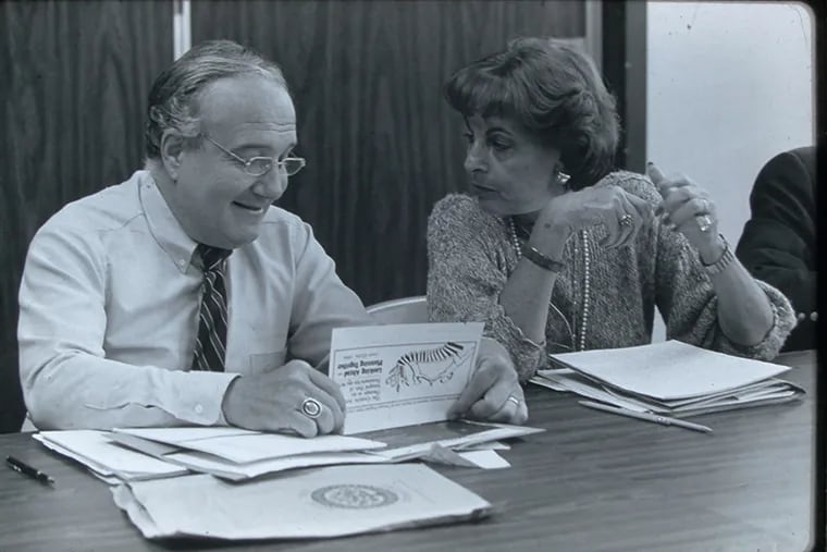 Myra F. Levick and Paul Fink, who replaced Morris J. Goldman as director of Hahnemann’s art therapy program, in an undated photo published by Drexel University. The art therapy program is now based at Drexel.