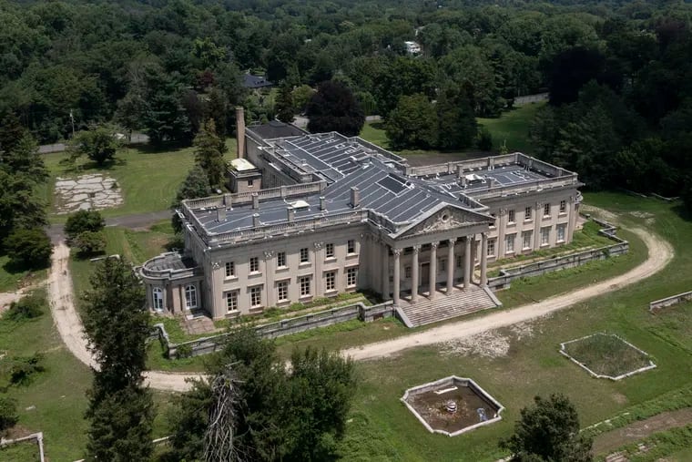 The exterior of Lynnewood Hall, located across from the Elkins Park post office on Ashbourne Road.