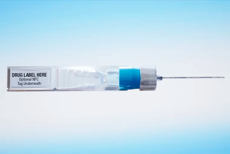 This undated image provided by ApiJect Systems America in July 2020 shows a prototype of their "BFS" prefilled syringe. When precious vats of COVID-19 vaccine are finally ready, the ability to jab the lifesaving solution into the arms of Americans will require hundreds of millions of injections. The Trump administration  has agreed to invest more than half a billion in tax dollars in ApiJect Systems America, a young company whose injector is not approved by federal health authorities and who hasn’t yet set up a factory to manufacture the unapproved devices.