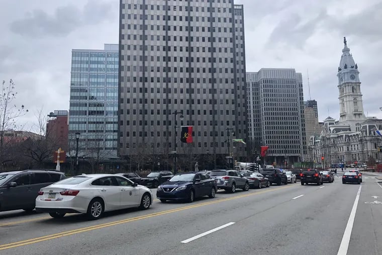 Last week, an official Philadelphia city car was among those illegally parked in the Benjamin Franklin Parkway median.