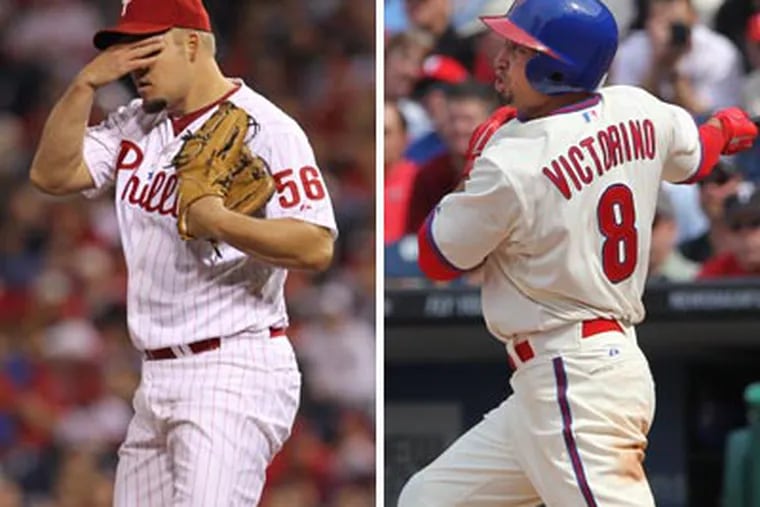 Joe Blanton and Shane Victorino will both be placed on the disabled list. (Michael Bryant/Staff Photographer)