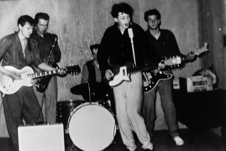 Robbie Robertson with his first group, Rhythm Chords, before he joined Ronnie Hawkins' the Hawks.