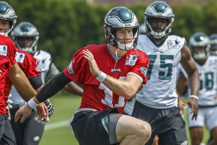 Carson Wentz's status for the season opener is still up in the air.