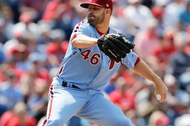 Phillies lefty reliever Adam Morgan was placed on the injured list Wednesday with a forearm strain.