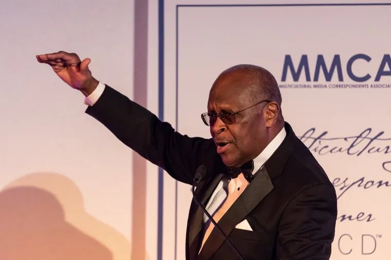 Herman Cain, shown at the Multicultural Media Correspondents Dinner at the National Press Club in Washington in May 2018.
