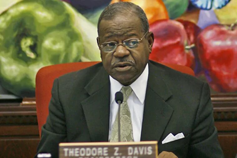 Theodore Davis presiding at a meeting on Camden’s recovery efforts. (Michael S. Wirtz / Staff Photographer)