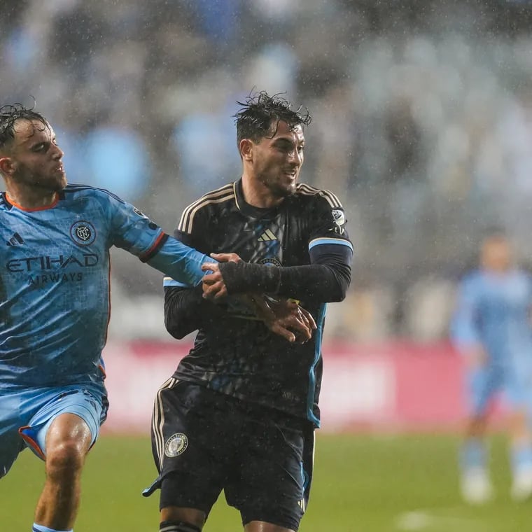 Julián Carranza (center) scored the only Union goal in a 2-1 defeat against NYCFC.
