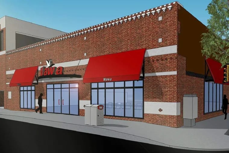 Artist's rendering of Wawa planned alongside Whole Foods in Ninth and South Street building. 