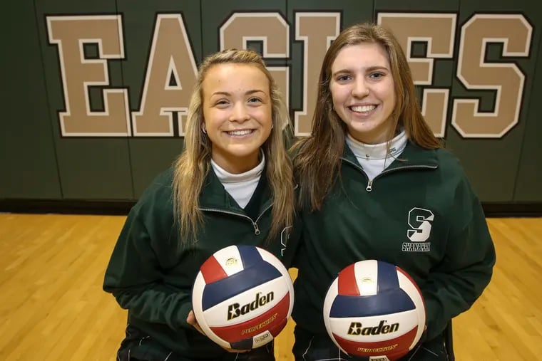 Bishop Shanahan volleyball players Jules Gallagher (left) and Julia Thomas.