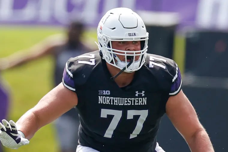 Northwestern's Peter Skoronski is expected to be one of the first offensive linemen off the board in April's draft.