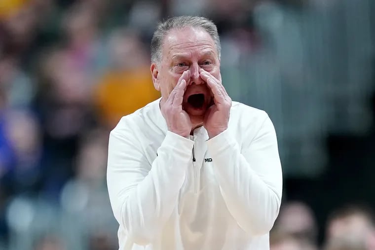 Tom Izzo has Michigan State back in the Sweet 16 for the 15th time in his 25-year career with the school. The No. 7 seed Spartans, who are 10-4 under Izzo in this round, are a slim favorite over No. 3 seed Kansas State in Thursday’s East Region semifinal. (Photo by Dylan Buell/Getty Images)