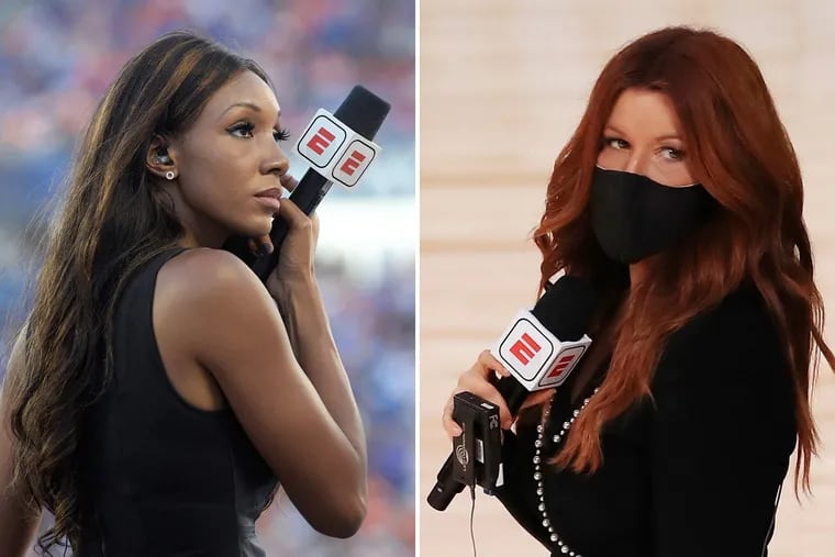 ESPN host and reporter Rachel Nichols (right) was pulled from the network's coverage of the NBA Finals after complaining about colleague Maria Taylor (right) in a leaked audio recording