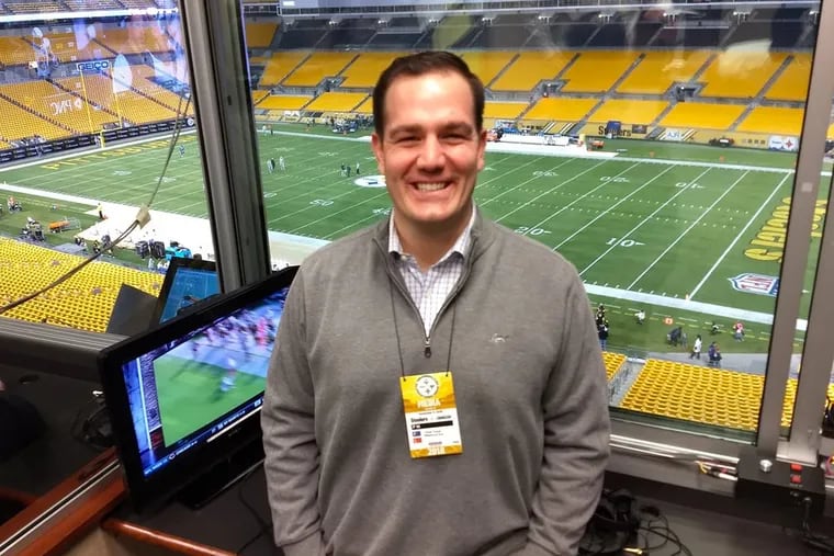 Ross Tucker in the Steelers booth to call a 2018 game agains the Los Angeles Chargers for Westwood One. Tucker will call all four Eagles preseason games on NBC10 this season, replacing Mike Mayock.