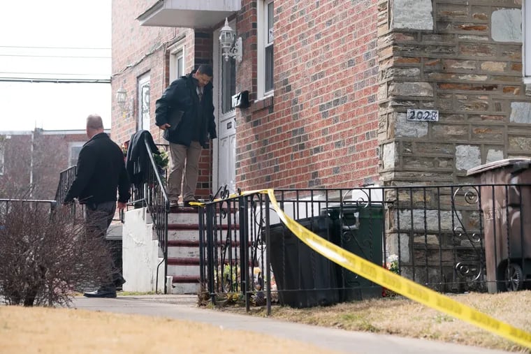 Police investigate the scene of a shooting in which a teenage girl was shot in the face in Northeast Philadelphia on Monday.