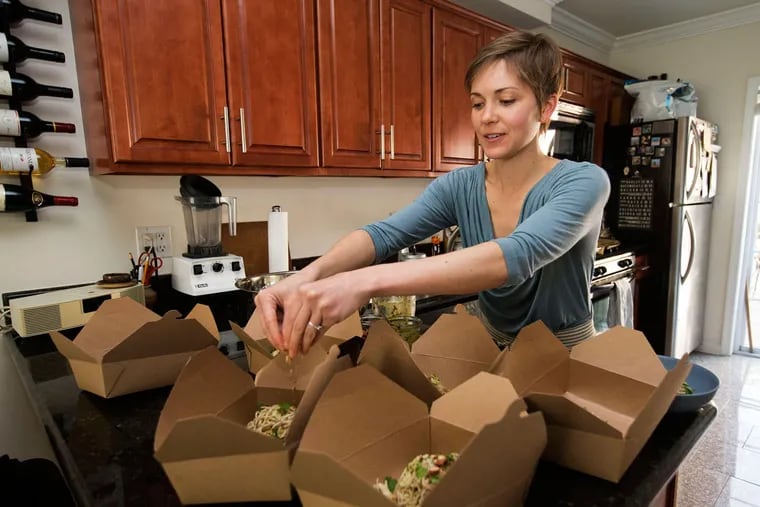 Emily Watson, who blogs at Nourishing-Matters.com, boxes meals she sells through an app called Homemade that arrived last month in Philadelphia.