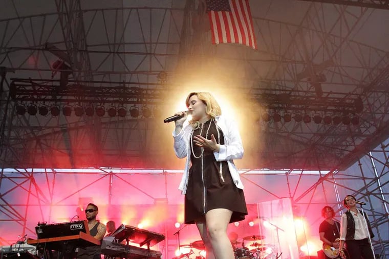 Demi Lovato, shown here at a 2013 performance at Penn's Landing, has advocated for other young people with bipolar disorder (Steven M. Falk / Staff Photographer )