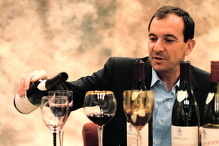 Marc Perrin, whose family owns Chateau de Beaucastel, pours for a recent Philadelphia tasting. He brought along the Hommage &#0224; Jacques Perrin, a Chateauneuf-du-Pape that goes for $325 and up.