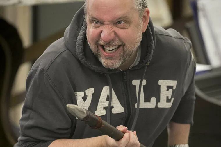 David Bardeen gets into character as Alf during rehearsal of the tale of buccaneers and derring-do - that also has plenty of song and whimsy.