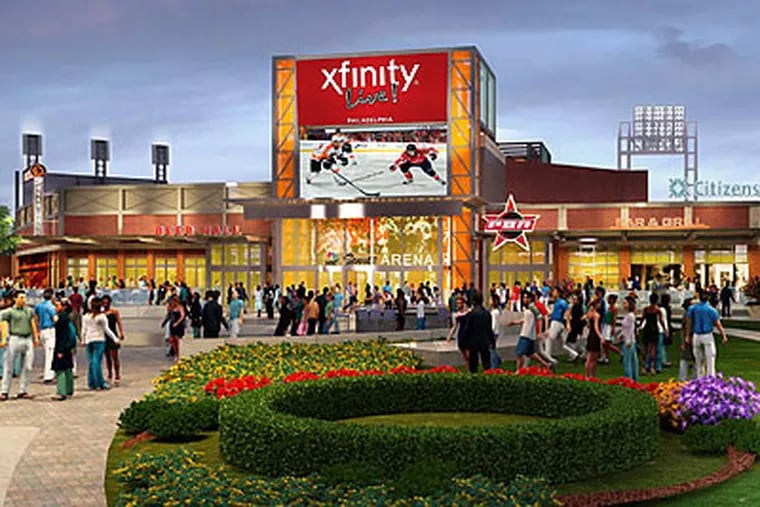 Xfinity Live! is scheduled to open April 5, officials said last week. (Rendering from Xfinity Live!)