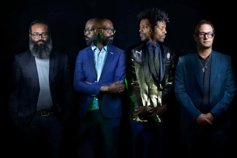 TV on the Radio - (from left) Kyp Malone, Tunde Adebimpe, Jaleel Bunton, and David Sitek - displayed a simple and more spacious sound at Union Transfer on Monday.