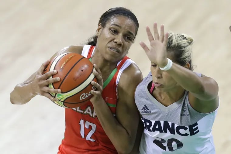 Lindsey Harding (12), here playing for Belarus in the 2016 Olympics, has joined the Sixers as a scout.