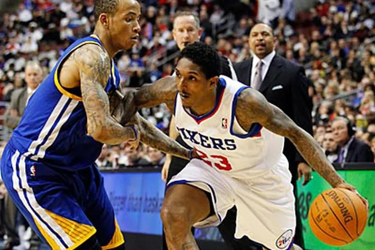 Lou Williams scored 25 points against the Warriors on Friday night at the Wells Fargo Center. (Alex Brandon/AP)