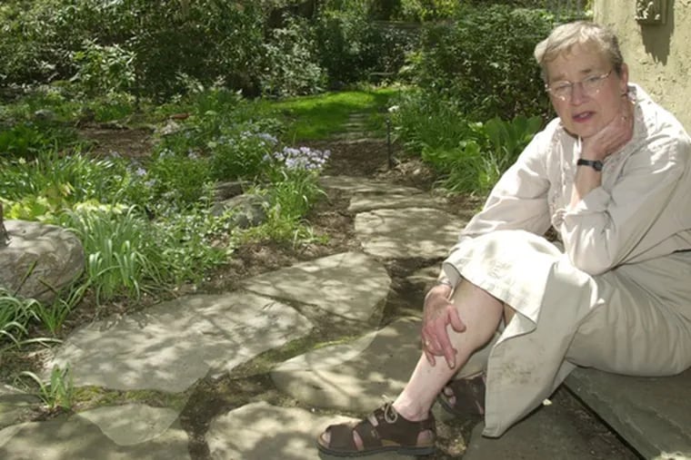Marjorie Unger Bayersdorfer in 2003 at her former Elkins Park house, where she switched to native species in the 1990s.