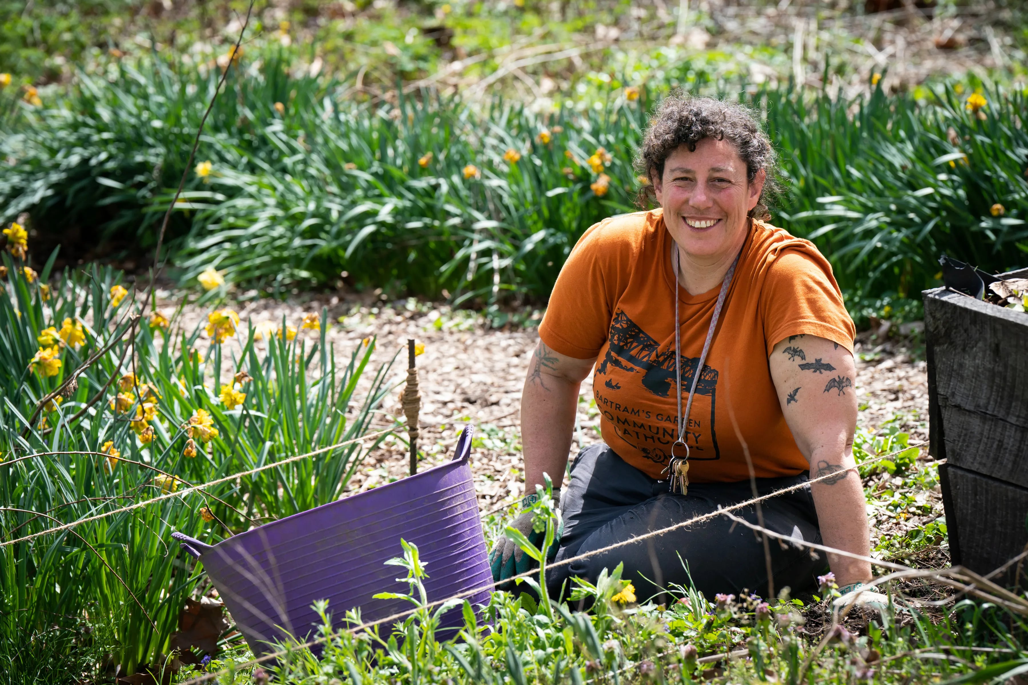 Mandy Katz, lead gardener and land manager at Bartram's Garden, spends time in the weeds. 