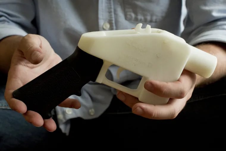 FILE – This May 10, 2013, file photo shows a plastic pistol that was completely made on a 3D-printer at a home in Austin, Texas. A coalition of gun-control groups has filed an appeal in federal court seeking to block a recent Trump administration ruling that will allow the publication of blueprints to build a 3D-printed firearm.