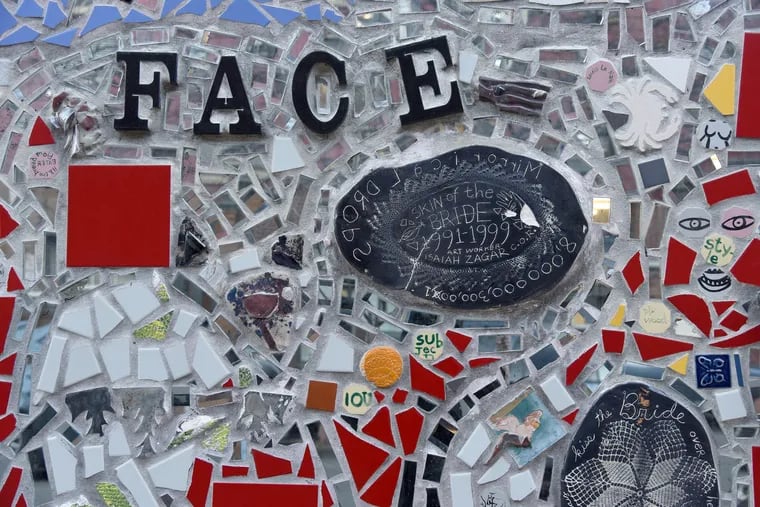 Detail of Isaiah Zagar mural on facade of the Painted Bride Art Center. TOM GRALISH / Staff Photographer