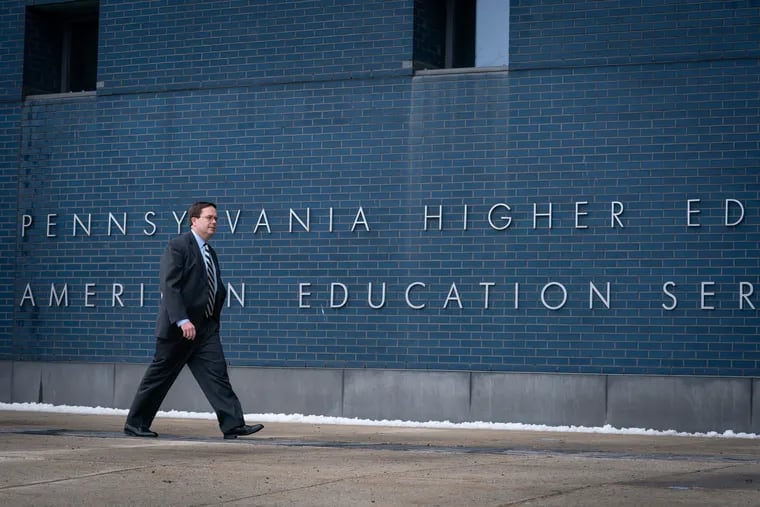 CEO James Steeley outside the Pennsylvania Higher Education Assistance Agency in Harrisburg.