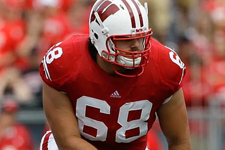 Some scouts think Wisconsin offensive lineman Gabe Carimi could be worthy of a first-round pick. (AP file photo)