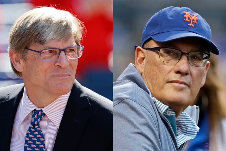 Phillies managing partner John Middleton, left, and New York Mets owner Steve Cohen