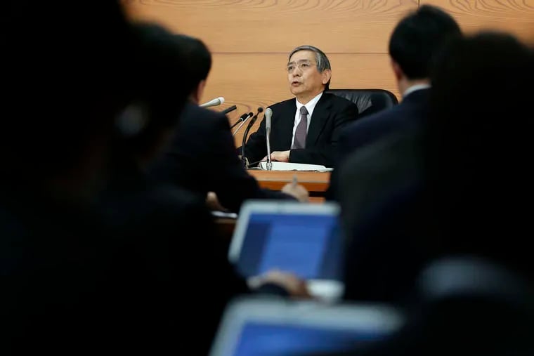 Haruhiko Kuroda, governor of the Bank of Japan, announced a cut in the core inflation forecast to 1 percent.